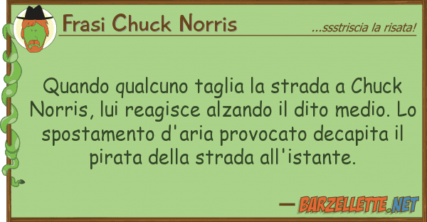 Frasi Chuck Norris quando qualcuno taglia strada chuck