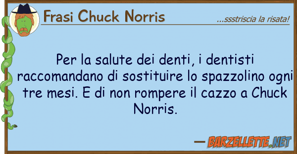 Frasi Chuck Norris salute denti, dentisti racc