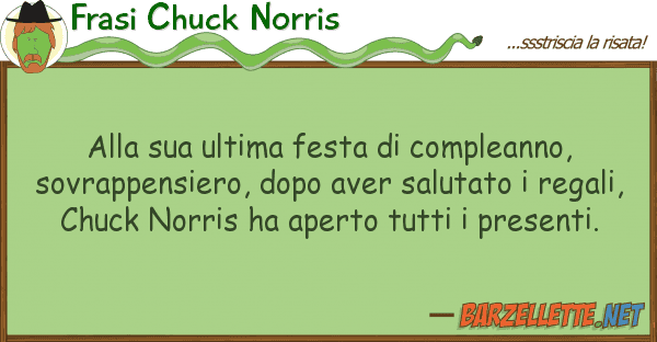 Frasi Chuck Norris ultima festa compleanno, sov