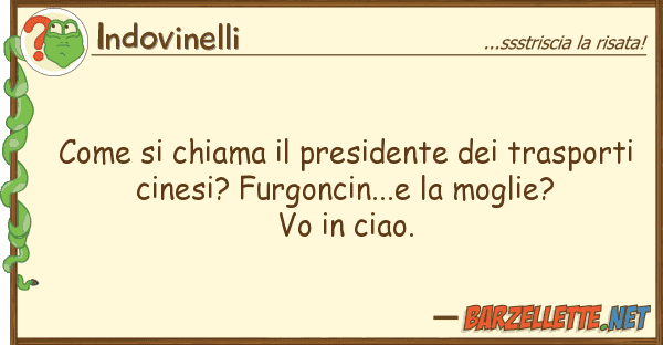 Indovinelli chiama presidente traspor