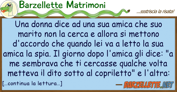 Barzellette Matrimoni donna dice amica