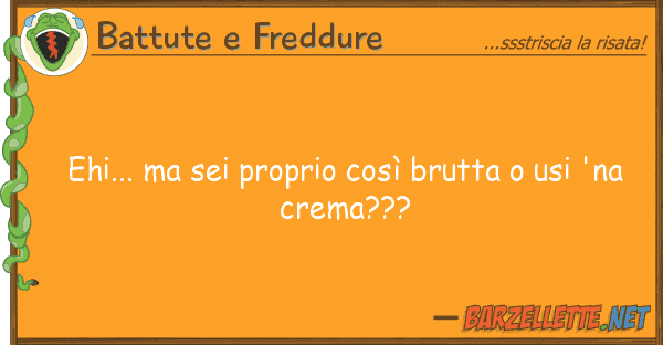 Battute e Freddure ehi... sei proprio così brutta usi