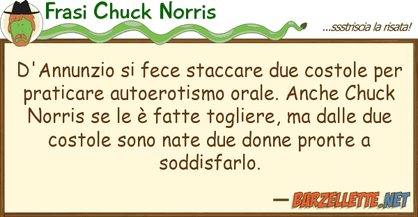 Frasi Chuck Norris d'annunzio fece staccare due costole