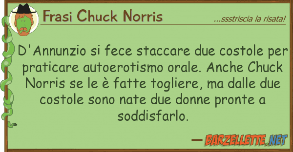Frasi Chuck Norris d'annunzio fece staccare due costole