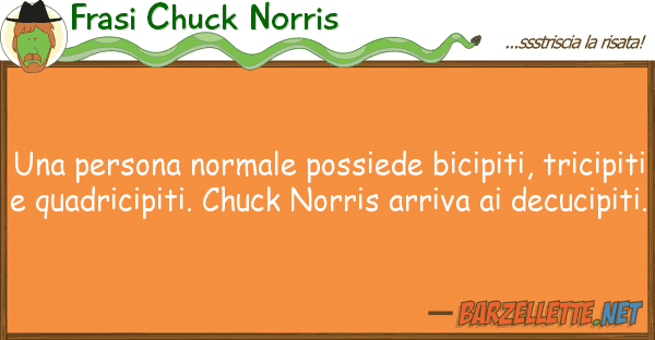 Frasi Chuck Norris persona normale possiede bicipiti, t