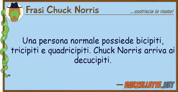 Frasi Chuck Norris persona normale possiede bicipiti, t