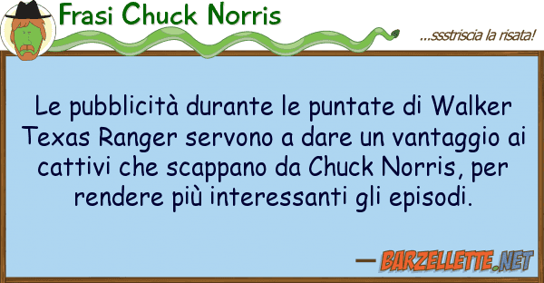 Frasi Chuck Norris pubblicità durante puntate wal