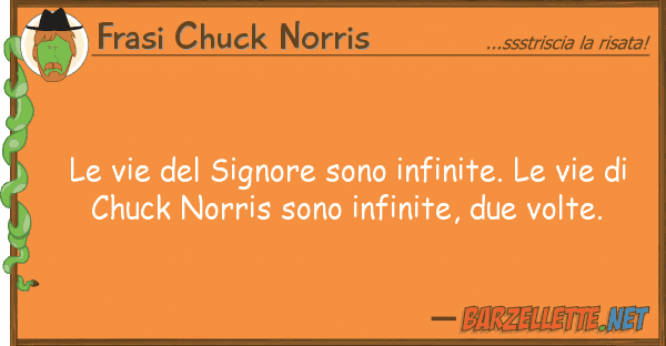 Frasi Chuck Norris vie signore sono infinite. vie