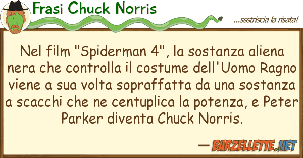 Frasi Chuck Norris film "spiderman 4", sostanza alie