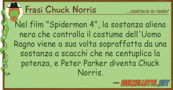 Frasi Chuck Norris film "spiderman 4", sostanza alie
