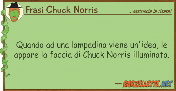 Frasi Chuck Norris quando lampadina viene un'idea,