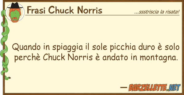 Frasi Chuck Norris quando spiaggia sole picchia duro