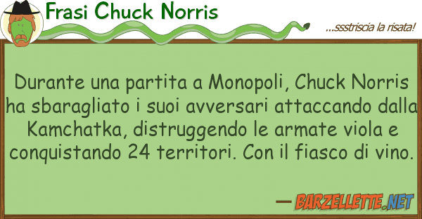 Frasi Chuck Norris durante partita monopoli, chuck no
