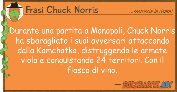 Frasi Chuck Norris durante partita monopoli, chuck no