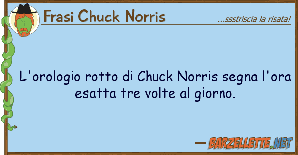 Frasi Chuck Norris l'orologio rotto chuck norris segna