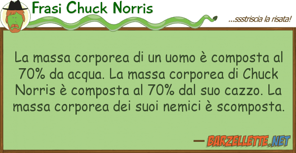 Frasi Chuck Norris massa corporea uomo è composta