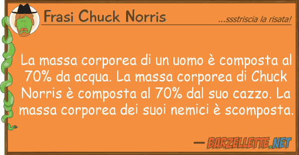 Frasi Chuck Norris massa corporea uomo è composta