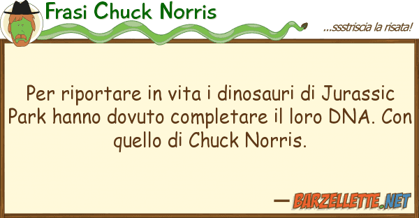 Frasi Chuck Norris riportare vita dinosauri jur