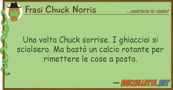 Frasi Chuck Norris volta chuck sorrise. ghiacciai