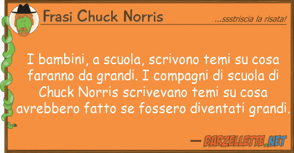 Frasi Chuck Norris bambini, scuola, scrivono temi co
