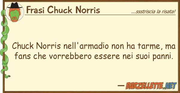Frasi Chuck Norris chuck norris nell'armadio ha tarme,