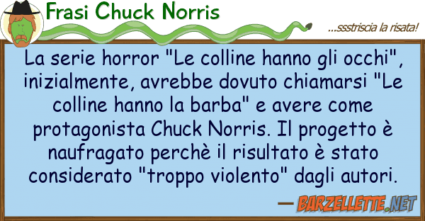 Frasi Chuck Norris serie horror "le colline hanno oc