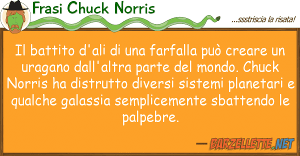 Frasi Chuck Norris battito d'ali farfalla può cr