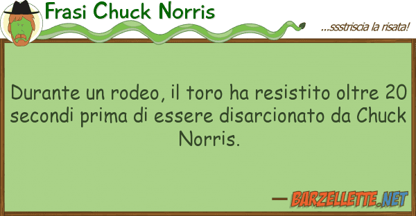 Frasi Chuck Norris durante rodeo, toro ha resistito
