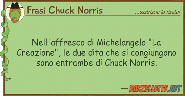 Frasi Chuck Norris nell'affresco michelangelo "la creazi