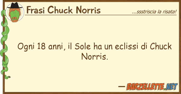 Frasi Chuck Norris ogni 18 anni, sole ha eclissi