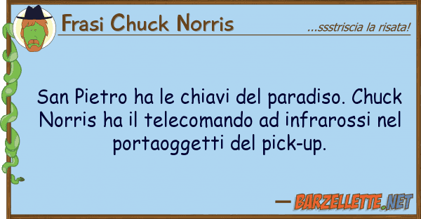 Frasi Chuck Norris san pietro ha chiavi paradiso. ch