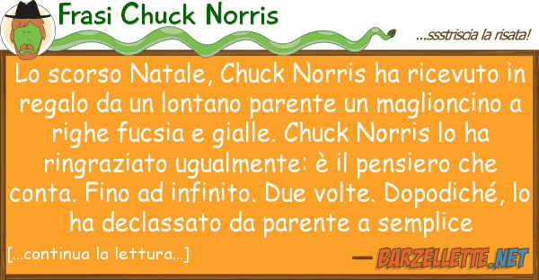 Frasi Chuck Norris scorso natale, chuck norris ha ricevu