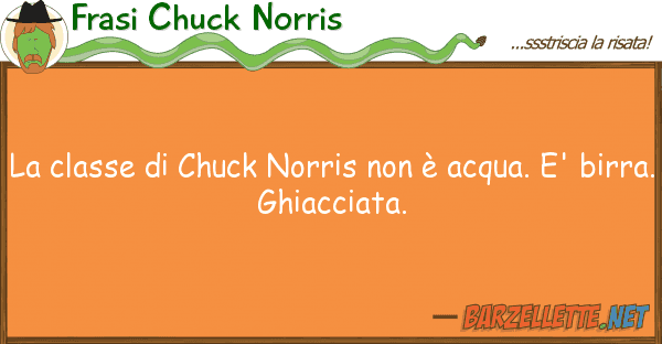 Frasi Chuck Norris classe chuck norris è acqua.