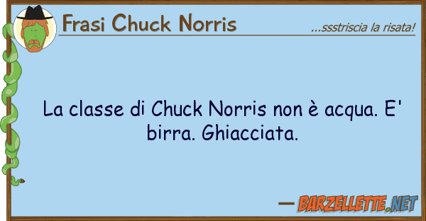 Frasi Chuck Norris classe chuck norris è acqua.