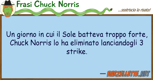 Frasi Chuck Norris giorno sole batteva troppo