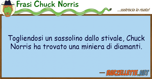 Frasi Chuck Norris togliendosi sassolino stivale,
