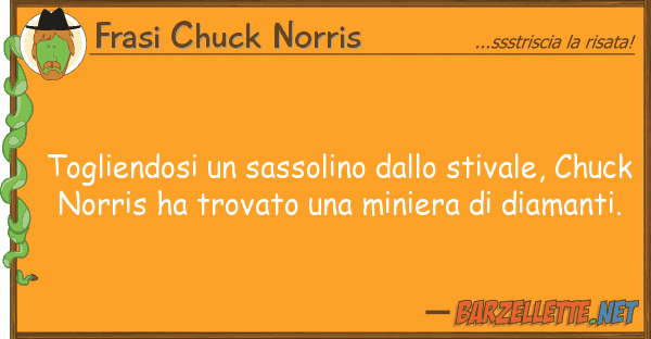 Frasi Chuck Norris togliendosi sassolino stivale,
