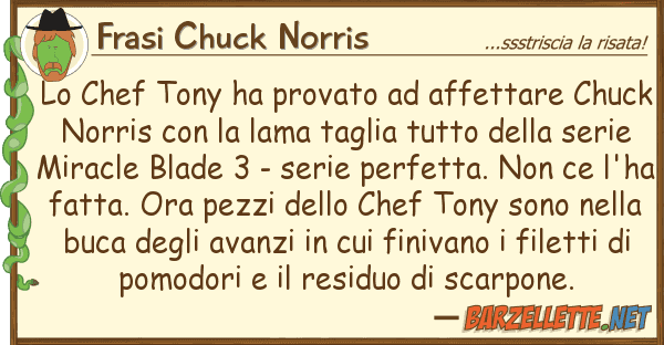 Frasi Chuck Norris chef tony ha provato affettare chu