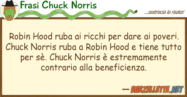 Frasi Chuck Norris robin hood ruba ricchi dare po