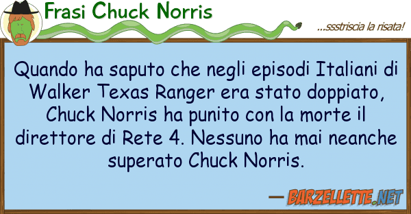Frasi Chuck Norris quando ha saputo episodi itali