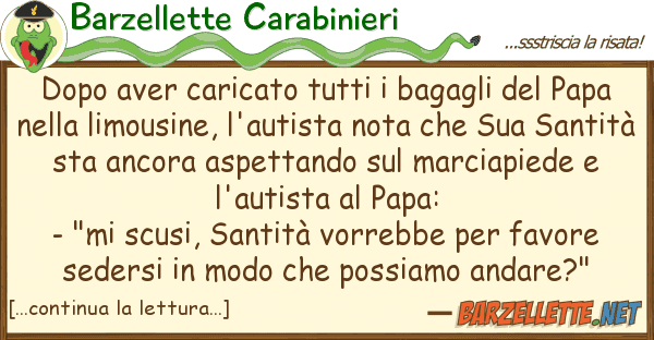 Barzellette Carabinieri dopo aver caricato bagagli p