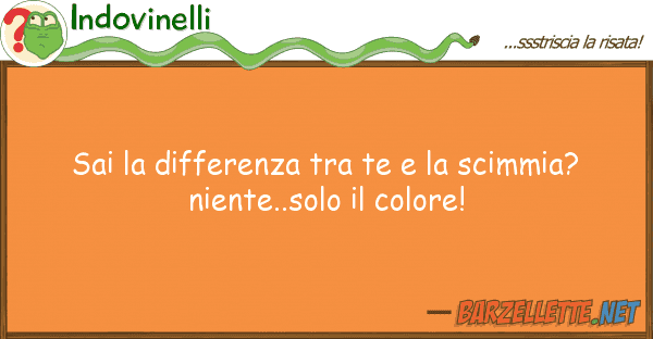 Indovinelli sai differenza te scimmia? n