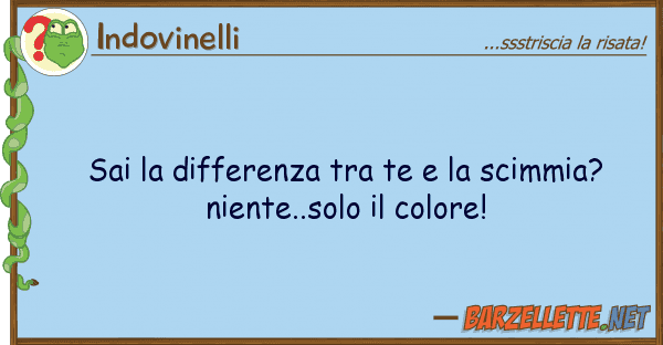 Indovinelli sai differenza te scimmia? n