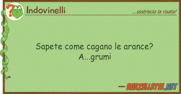 Indovinelli sapete cagano arance? a...grumi