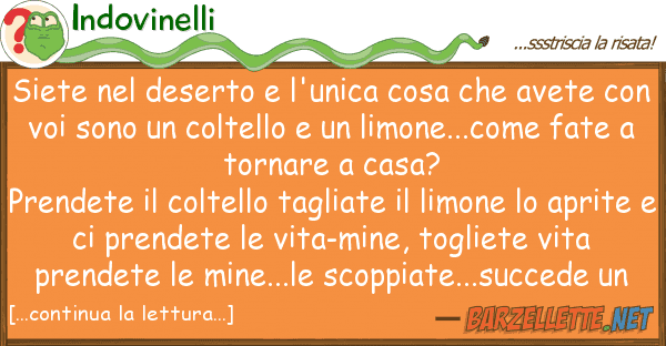 Indovinelli siete deserto l'unica cosa ave