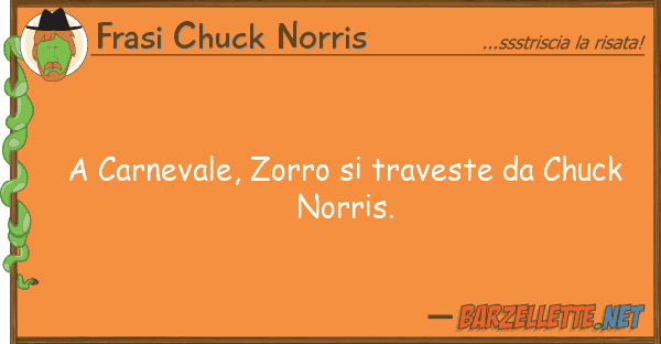 Frasi Chuck Norris carnevale, zorro traveste chuck