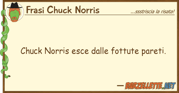 Frasi Chuck Norris chuck norris esce fottute pareti.