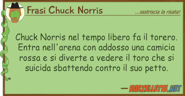Frasi Chuck Norris chuck norris tempo libero fa tore