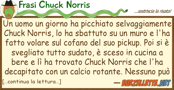 Frasi Chuck Norris uomo giorno ha picchiato selvaggia