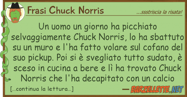Frasi Chuck Norris uomo giorno ha picchiato selvaggia